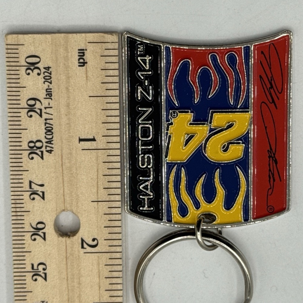 Jeff Gordon Halston Z-14 Flame Metal Keychain NASCAR Racing Collectible - Picture 3 of 4